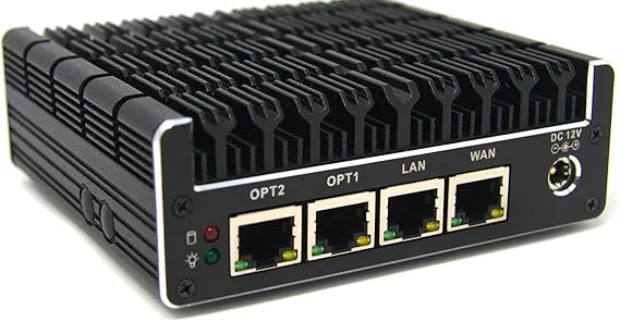 Protectli Vault FW4B fanless firewall appliance with four Ethernet ports