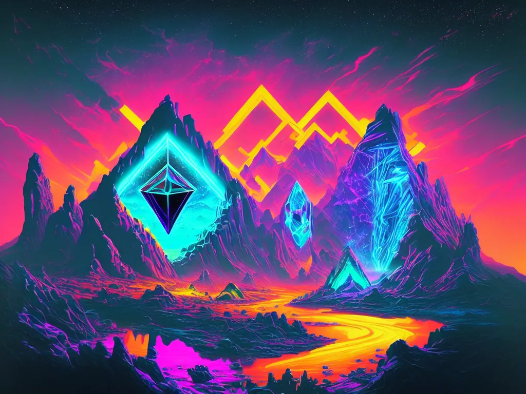 Vivid AI-generated landscape created locally with Stable Diffusion on a Windows PC