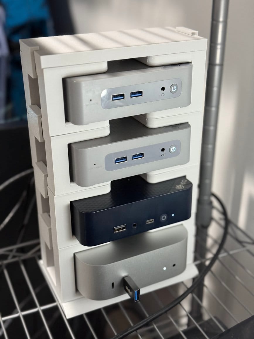 3D-Printed Rack for Mac Mini M4 & Beelink EQ12/EQ13