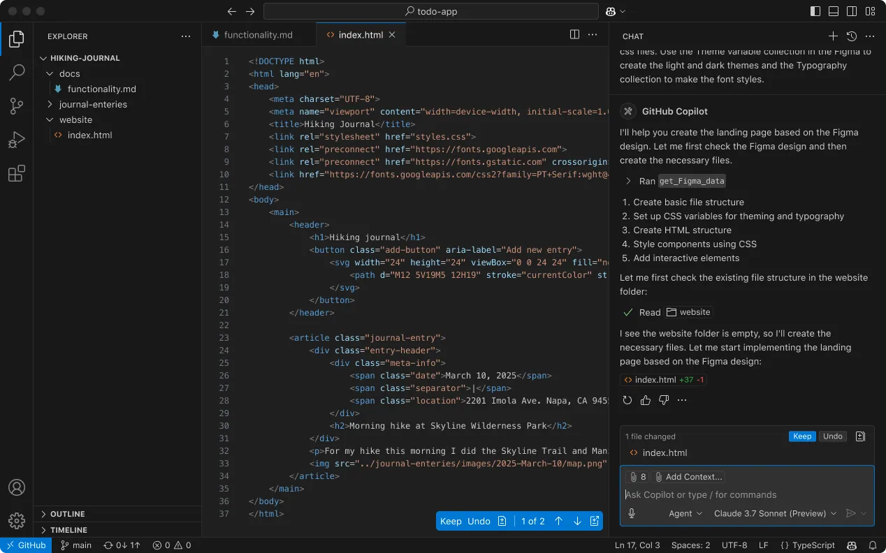 GitHub Copilot suggesting code inline in the VS Code editor