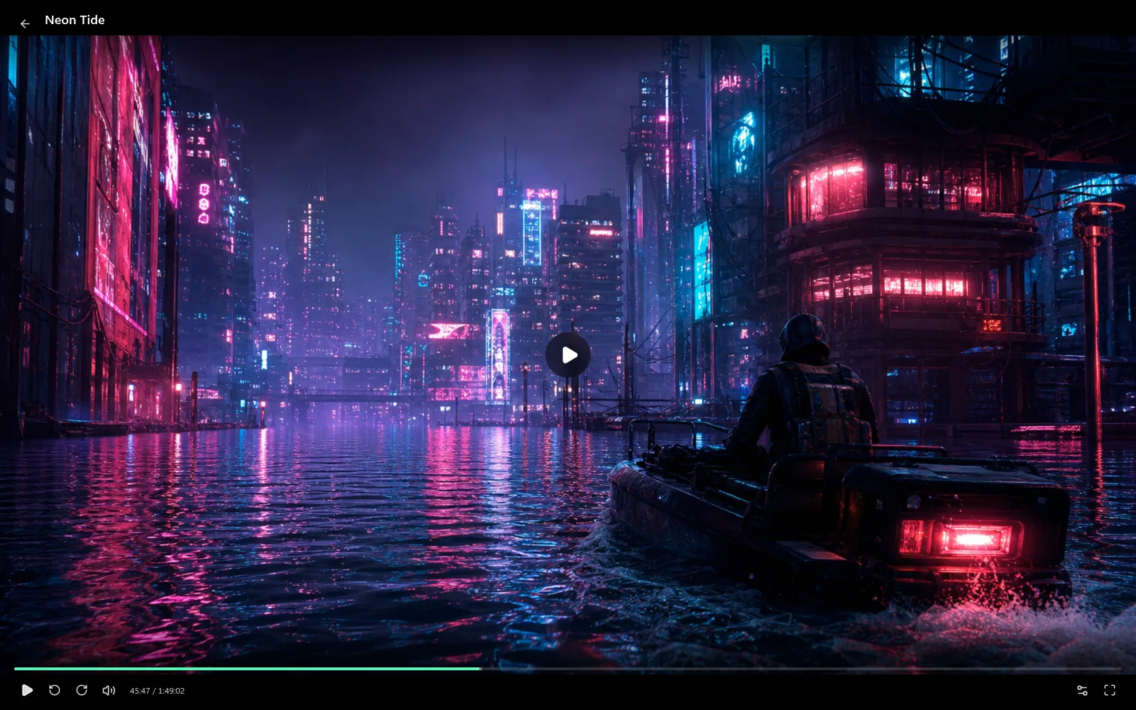 The player, paused partway through a film